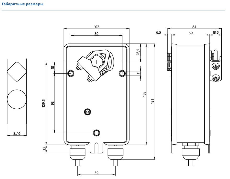 Габаритные размеры LAB R-NM24-S2
